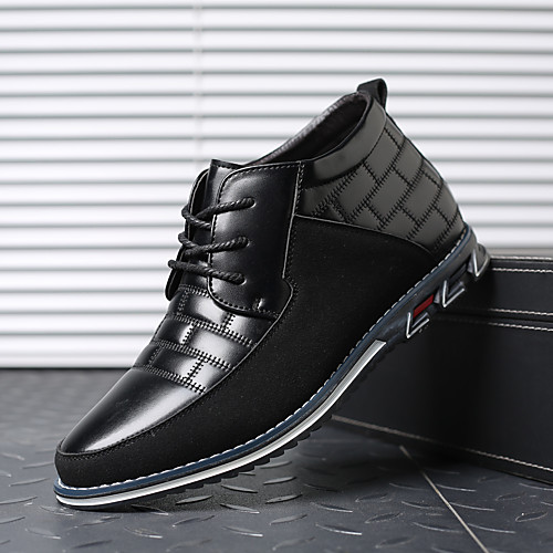 

Men's Sneakers Comfort Shoes Business Daily Office & Career Walking Shoes PU Dark Brown Black Blue Fall Spring