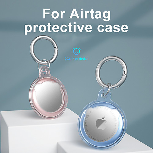 

Soft Silicone Case For Apple AirTags 2021 Portable Bluetooth Tracker Cover Anti-Scratch Lightweight Protective Skin Cover for AirTages Key Finder Keychain Accessory