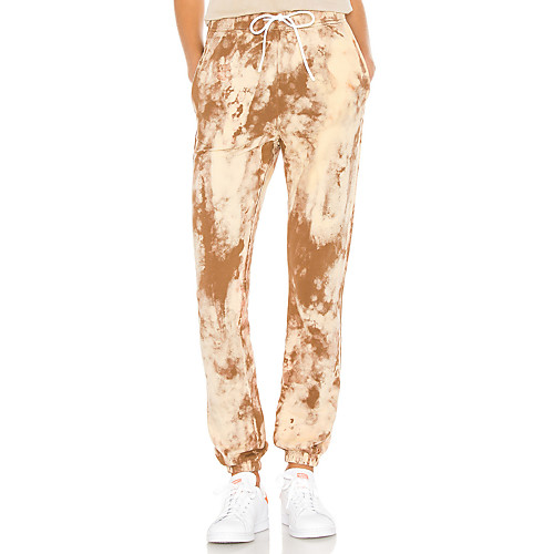 

Women's Streetwear Punk & Gothic Comfort Going out Weekend Jogger Pants Color Block Tie Dye Full Length Novelty Elastic Drawstring Design Yellow Khaki Green