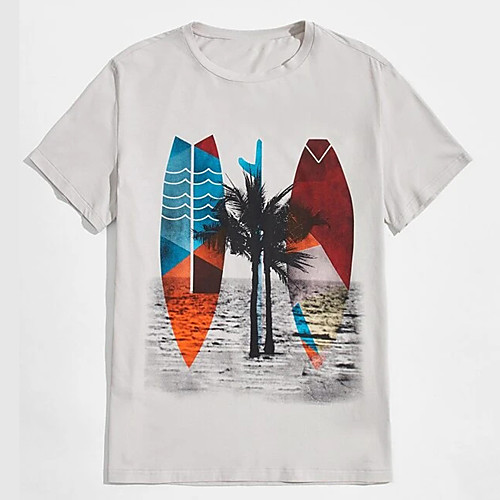 

Men's Unisex Tee T shirt Hot Stamping Graphic Prints Beach Plus Size Print Short Sleeve Casual Tops 100% Cotton Basic Designer Big and Tall White