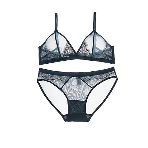 

Women's Bra & Panty Set Wireless 3/4 Cup Solid Color Sexy Green
