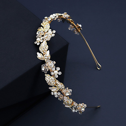 

Glam Wedding Rhinestone Headpiece with Rhinestone / Trim 1 Piece Wedding / Special Occasion Headpiece