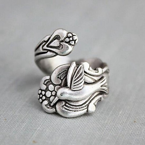 

Open Cuff Ring Silver Alloy Bird Cute 1pc Adjustable / Women's