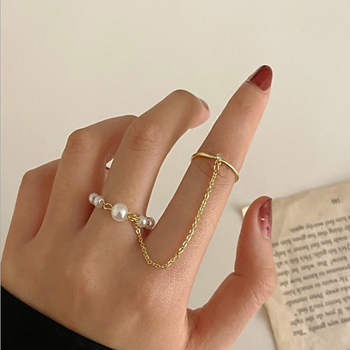 

Band Ring Classic Gold Imitation Pearl Alloy Stylish Simple European 1 set Adjustable / Women's / Adjustable Ring