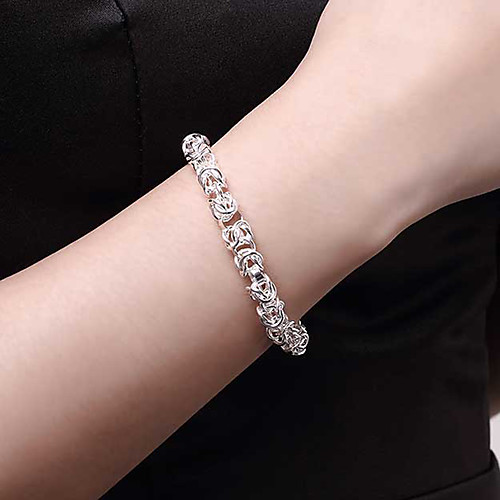 

Chain Bracelet Bracelet Hollow Out Fashion Fashion Copper Bracelet Jewelry Silver For Christmas Party Evening Gift Formal Date / Silver Plated