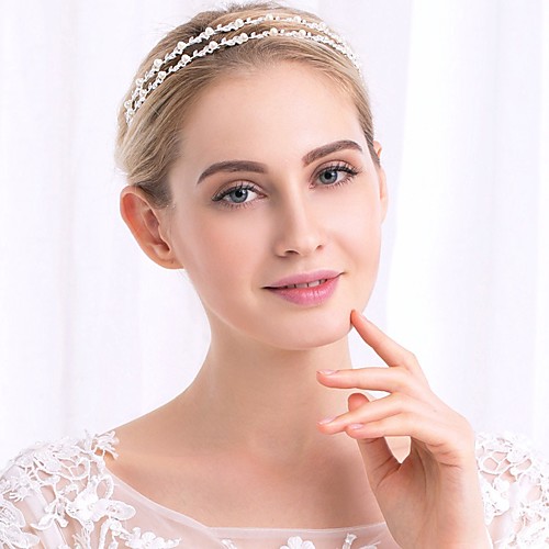 

Wedding Bridal Alloy Headpiece with Pearls 1 Piece Wedding / Special Occasion Headpiece