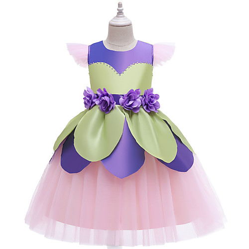 

Fairytale Princess Cosplay Costume Masquerade Flower Girl Dress Girls' Movie Cosplay Vacation Christmas Purple Dress Christmas Halloween Masquerade Polyester