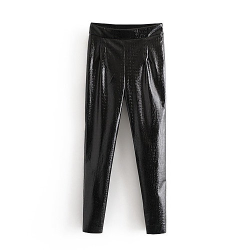 

Women's Fashion Streetwear Comfort Club Weekend Pants Pants Plain Full Length Novelty Black