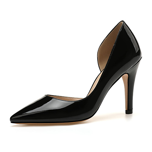 

Women's Heels High Heel Pointed Toe Patent Leather Solid Colored Almond White Black