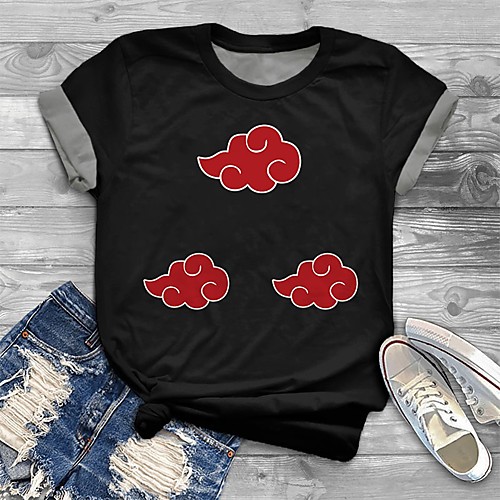 

Women's Plus Size Tops T shirt Cartoon Graphic Print Short Sleeve Crewneck Basic Black Big Size XL XXL 3XL 4XL 5XL / Holiday