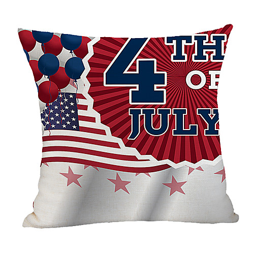 

Double Side Print Independence Day Cushion Cover 1PC Faux Linen Soft Square Throw Pillow Cover Cushion Case Pillowcase for Sofa Bedroom 45 x 45 cm (18 x 18 Inch) Superior Quality Machine Washable