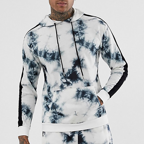 

Men's Pullover Hoodie Sweatshirt Print Gradient Print Hooded Daily Fitness Sportswear Basic Hoodies Sweatshirts Long Sleeve Green White Red
