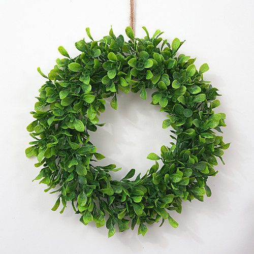 

Jasmin Wreath Artificial Plants Plastic Simple Style Round Wall Flower Round 42cm