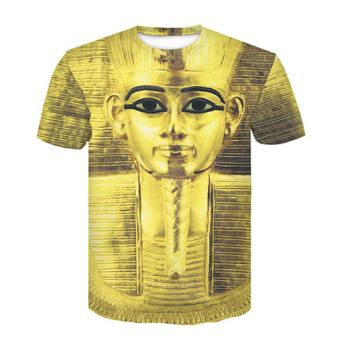 

Men's T shirt Shirt 3D Print 3D Rivet Mesh Short Sleeve Casual Tops Yellow Black Green / Summer