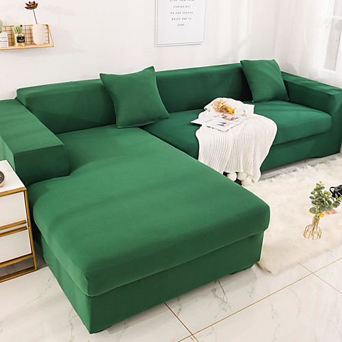 

Sofa Cover L - Shaped Sofa/Armchair/Loveseat/3 Seater/4 Seater Stretch Solid Color/Classic/Contemporary Yarn Dyed Slipcovers Non-Slip Dustproof Furniture Protector And Super Soft Sectional