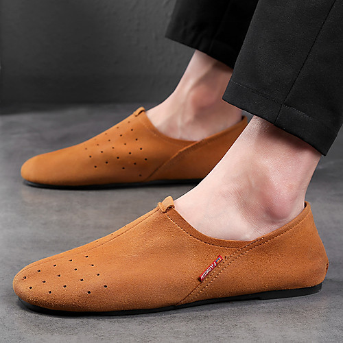 

Men's Loafers & Slip-Ons Leather Shoes Business Sporty Casual Daily Outdoor Walking Shoes Trail Running Shoes Nappa Leather Cowhide Breathable Handmade Non-slipping Booties / Ankle Boots Black Brown