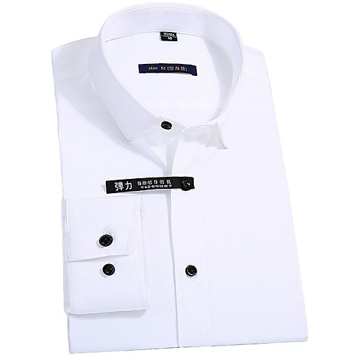 

Men's Shirt Solid Colored Button-Down Long Sleeve Casual Tops Business Basic Casual White Black Blue