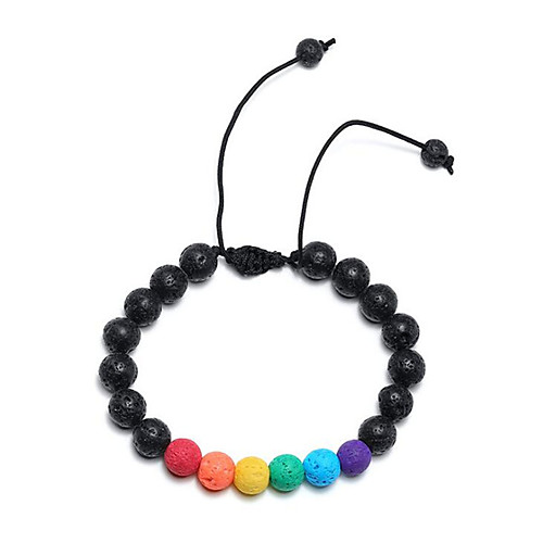 

Natural Stone Chain Bracelet Beads Rainbow Stylish Stone Bracelet Jewelry Rainbow For Anniversary Gift Date Festival