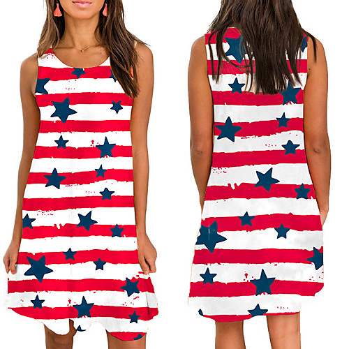 

Women's Shift Dress Short Mini Dress Sleeveless Pattern Spring Summer Casual / Daily 2021 S M L XL XXL