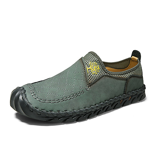 

Men's Loafers & Slip-Ons Comfort Loafers 2021 Daily Office & Career Faux Leather Breathable Handmade Non-slipping Khaki Green Black Spring Summer