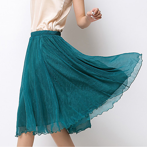 

Women's Vacation Beach Casual Streetwear Skirts Solid Colored Layered Tulle Purple Blushing Pink Wine