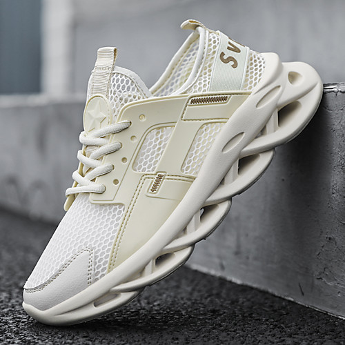 

Men's Trainers Athletic Shoes Sporty Look Casual Daily Running Shoes Mesh Breathable Non-slipping Wear Proof White Black Beige Summer