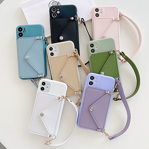 

Phone Case For Apple Back Cover iPhone 12 iPhone 11 iPhone 12 Pro Max iPhone 11 Pro iPhone 11 Pro Max iPhone 12 Pro iphone 7/8 iphone X / XS Card Holder Shockproof Dustproof Solid Colored PU Leather