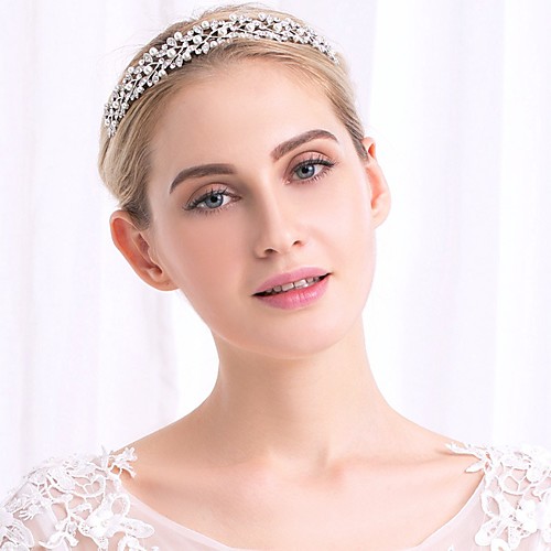 

Elegant Wedding Alloy Headpiece with Glitter / Pearls / Crystals 1 Piece Wedding / Special Occasion Headpiece