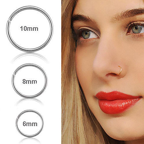 

hoop titanium nose ring body piercing round set jewelry for women