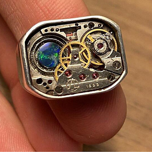 

Band Ring Silver Alloy Gear Punk Rock 1pc 6 7 8 9 10 / Men's