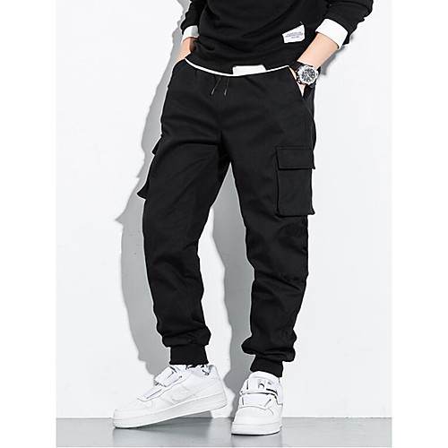

Men's Stylish Chino Chinos Pants Solid Color Full Length Black Light Grey