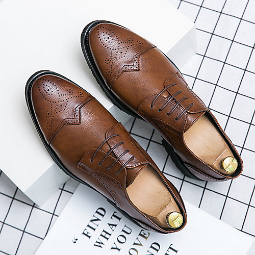 

Men's Oxfords Printed Oxfords Business Vintage Classic Daily Party & Evening Nappa Leather Cowhide Non-slipping Wear Proof Booties / Ankle Boots Black Brown Spring Summer