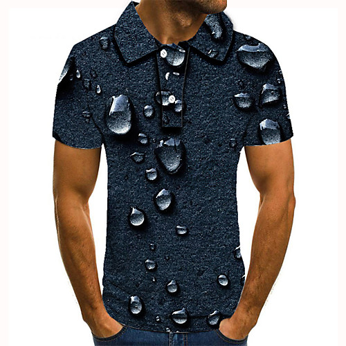 

Men's Golf Shirt Tennis Shirt 3D Print Paisley Graphic Prints Button-Down Short Sleeve Street Tops Casual Fashion Cool Black / Sports