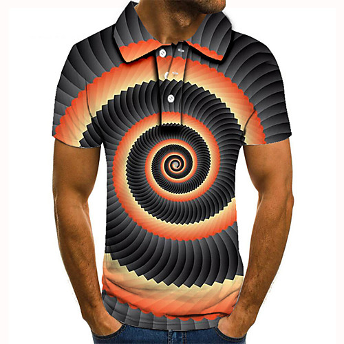 

Men's Golf Shirt Tennis Shirt 3D Print 3D Graphic Prints Button-Down Short Sleeve Street Tops Casual Fashion Cool Gray / Sports