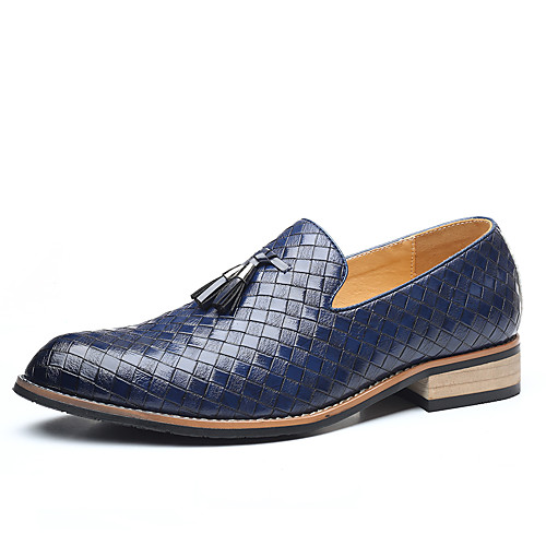 

Men's Oxfords Daily Office & Career Walking Shoes PU Waterproof Wear Proof Black Grey Dark Brown Blue Fall Spring