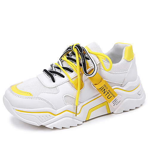 

Women's Sneakers Dad Shoes Round Toe Mesh Solid Colored Yellow Black