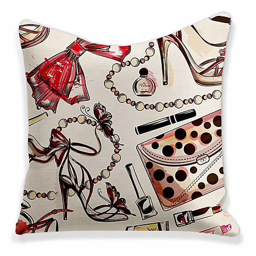 

Cushion Cover 1 Pc Faux Linen Soft Decorative Square Throw Pillow Cover Cushion Case Pillowcase for Sofa Bedroom 45 x 45 cm (18 x 18 Inch) Holiday Superior Quality Mashine Washable