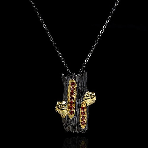 

Women's Orange AAA Cubic Zirconia Necklace Color Block Floral / Botanicals Rustic Fashion Vintage European Brass Black 50 cm Necklace Jewelry 1pc For Halloween Street Gift Festival