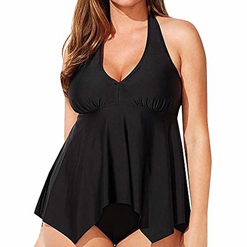 

Women's Swim Dress Beach Wear Swimsuit Solid Color Stripe Black Plus Size Swimwear Bathing Suits