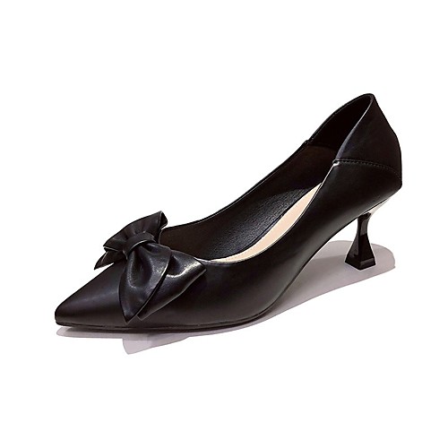 

Women's Heels Pumps Pointed Toe Booties Ankle Boots Synthetics Lace-up Solid Colored Light Yellow Black Beige / Booties / Ankle Boots