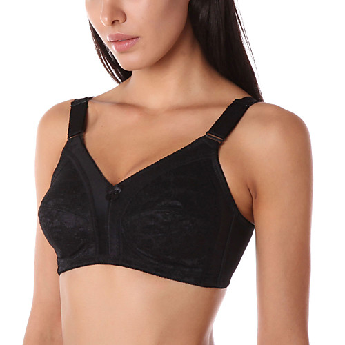 

Women's Bras & Bralettes Push-up 3/4 Cup Stitching Lace Bowknot Sexy Black