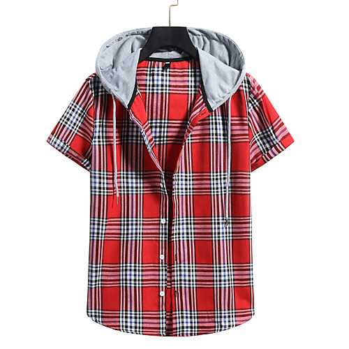 

Men's Shirt Graphic Short Sleeve Casual Tops Blue Red Coffee