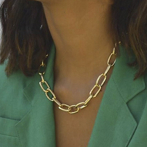 

necklace creative retro punk style short thick chain clavicle chain