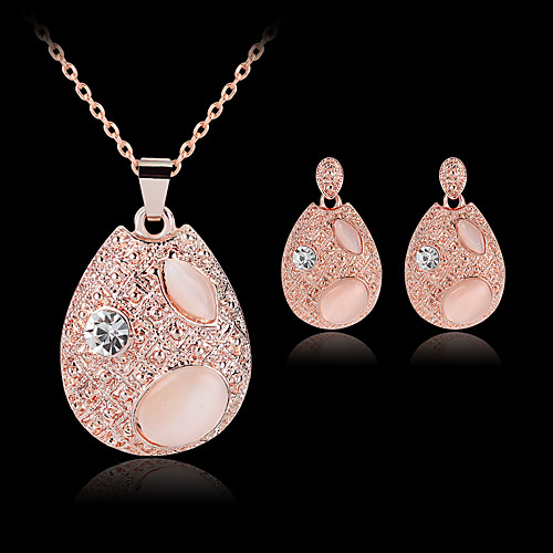

Women's Jewelry Set Bridal Jewelry Sets 3D Precious Fashion Gold Plated Earrings Jewelry Blushing Pink For Christmas Wedding Party Evening Street Gift 1 set