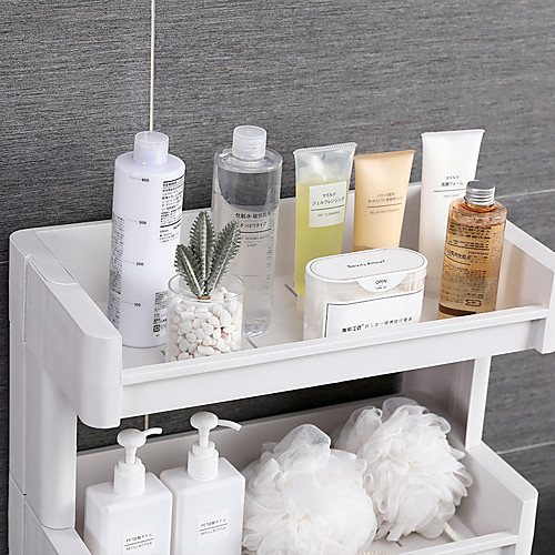 

Mobile Bathroom Storage Rack Multi-layer Plastic Household Products