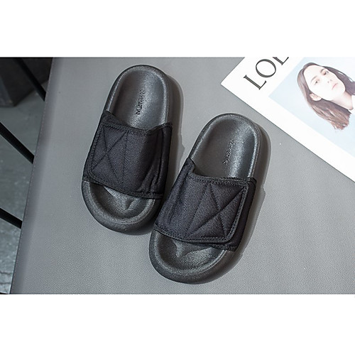 

Women's Sandals Flat Heel Round Toe PU Color Block Black