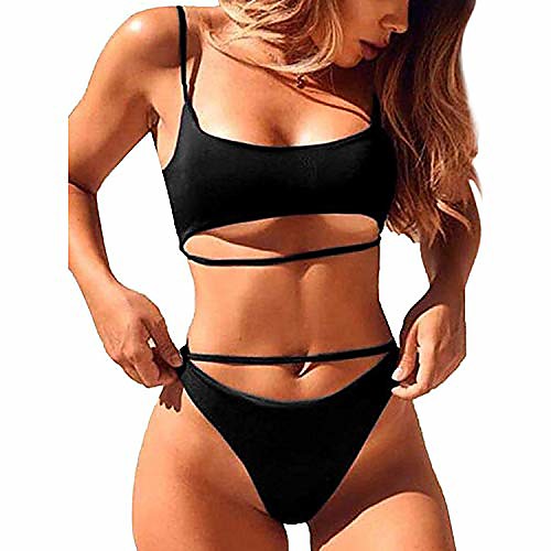 

Women's Bikini Swimsuit Solid Color Leopard Wine Red Red Leopard Bright yellow Fluorescent Leopard Print Swimwear Bathing Suits Casual