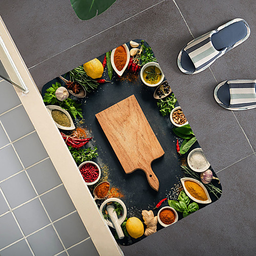 

Multicolored Spices Pattern Carpet Door Mat Bedroom Living Room Carpet Study Room Carpet Kitchen Bathroom Anti-slip Mat