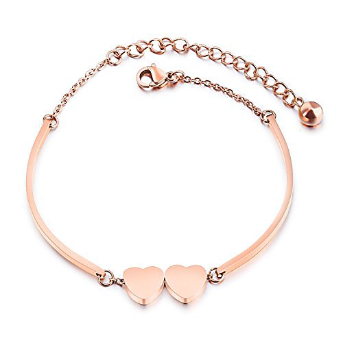 

opk bracelet ladies gold bracelets for women rose gold bracelet for women bangle for women stainless steel jewelry come gift box(extension chain6--7.5 inches)