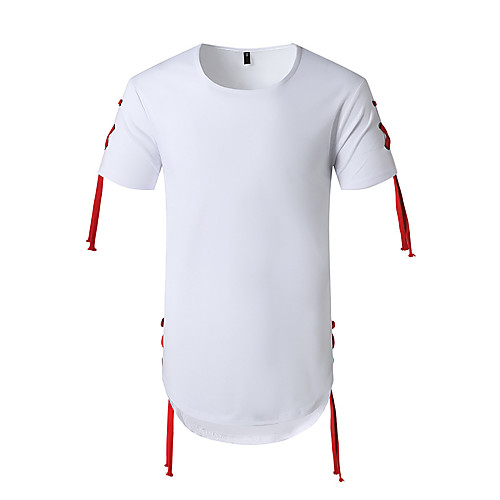 

Men's T shirt Solid Colored Short Sleeve Daily Tops White Black